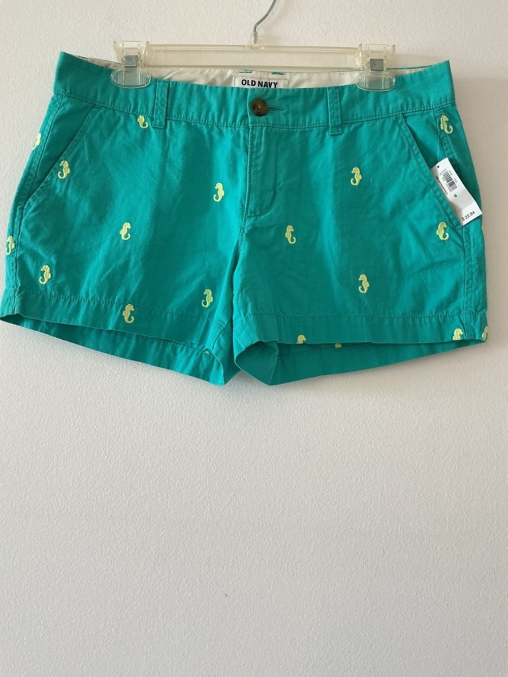Old Navy Shorts Turquoise w/Seahorses Sz 6 NWT